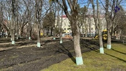 Систему освещения монтируют у лицея в Ставрополе